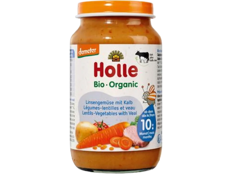 HOLLE Bio Danie dla niemowląt Cielęcina z soczewicą