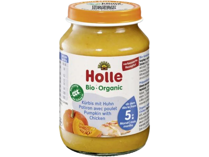 HOLLE Bio Danie dla niemowląt Dynia i kurczak, żywność specjalnego przeznaczenia