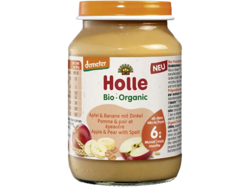 HOLLE Bio Deser dla niemowląt Jabłko i banan z orkiszem