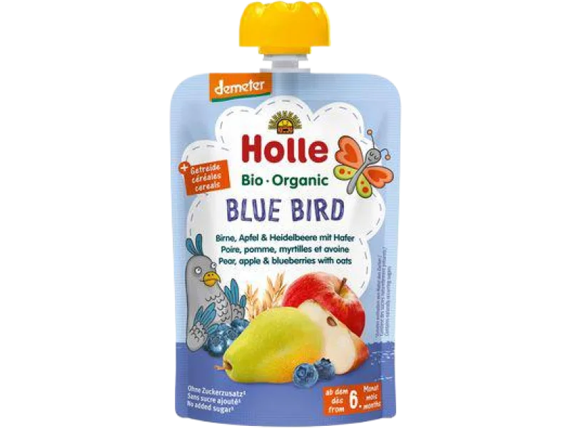 HOLLE Bio Organic Mus owocowy gruszka, jabłko i jagoda z owsem