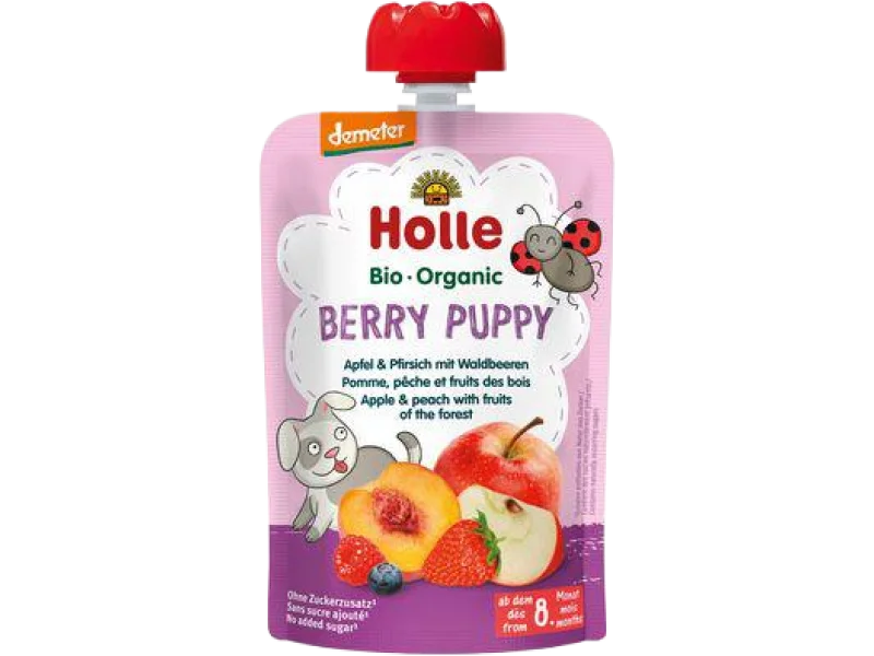 HOLLE Bio Organic Mus owocowy jabłko, brzoskwinia i owoce leśne