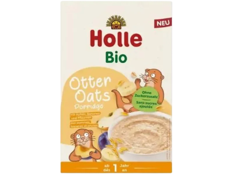 HOLLE BIO Otter Oats Kaszka z jabłkiem, bananem i śliwkami 12m+, proszek