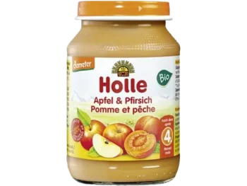 Zdjęcie produktu HOLLE Deser dla niemowląt jabłko i brzoskwinia, żel