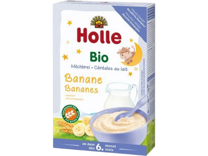 HOLLE Ekologiczna Kaszka mleczna pszenno-bananowa, proszek