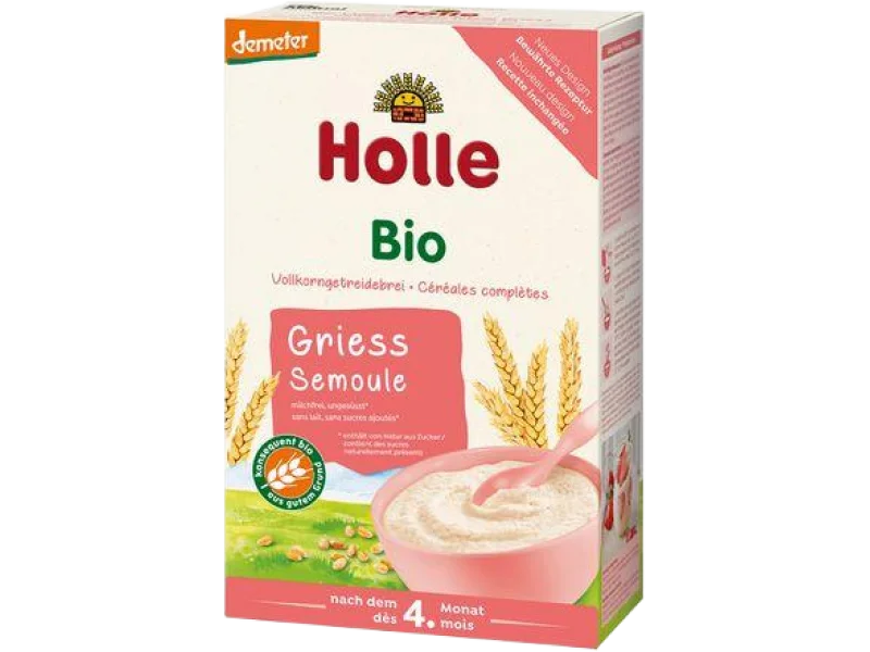HOLLE Kaszka pszenna pełnoziarnista Bio, proszek