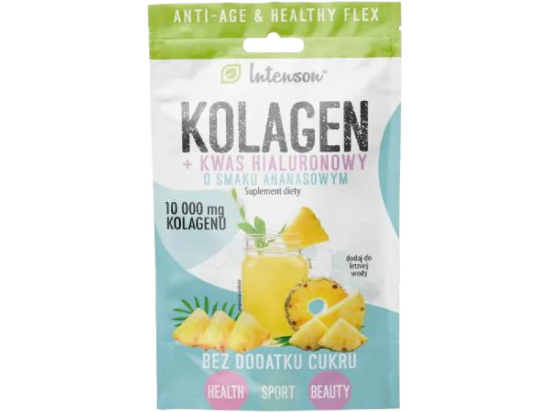 INTENSON Kolagen + kwas hialuronowy o smaku ananasowym, proszek