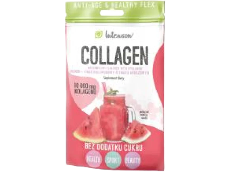 INTENSON Kolagen + kwas hialuronowy + witamina C o smaku arbuzowym, proszek