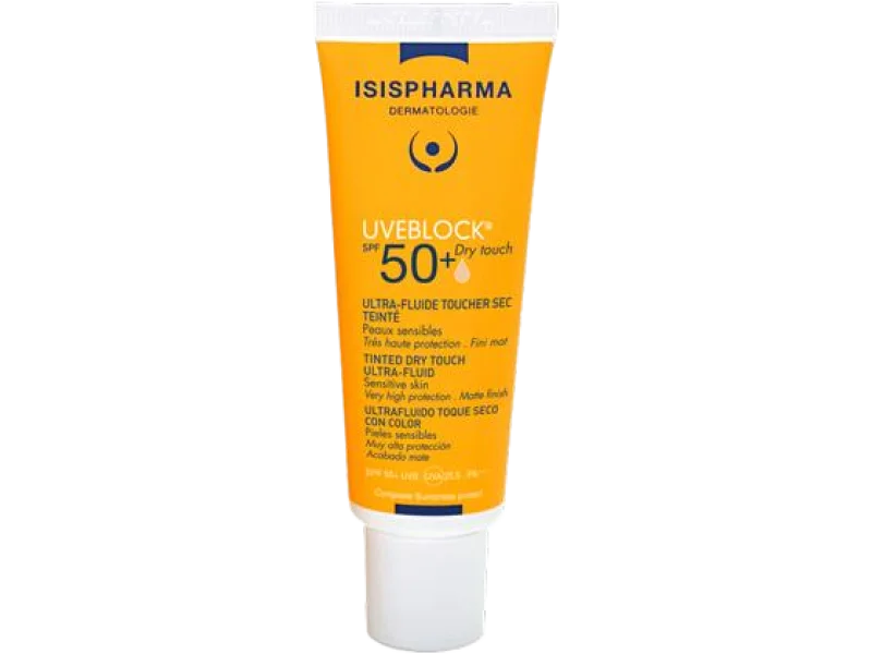 ISISPHARMA UVEBLOCK Dry Touch Ultralekki fluid lekko tonujący SPF 50+