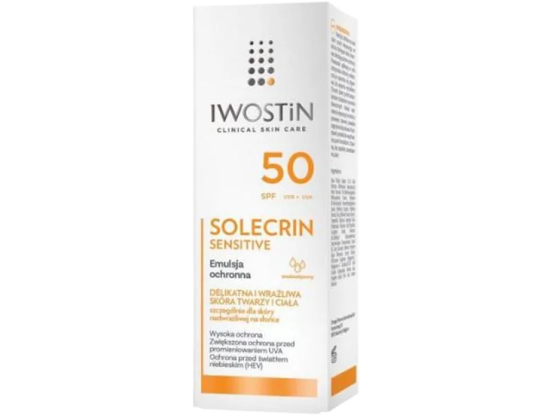 IWOSTIN Solecrin Sensitive SPF50 Emulsja ochronna do twarzy i ciała, emulsja na skórę