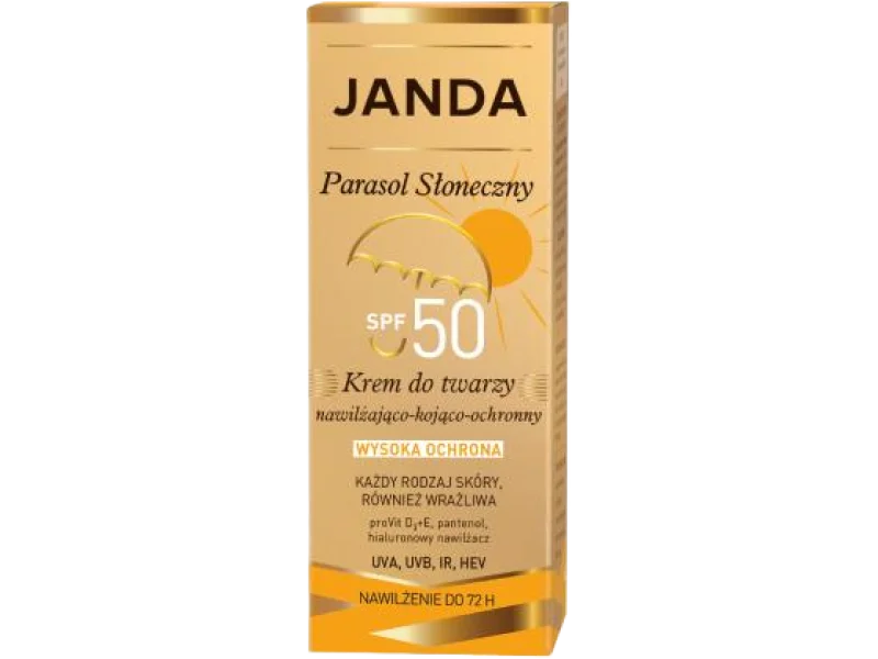 Janda Parasol Słoneczny Krem do twarzy nawilżająco-kojąco-ochronny SPF50