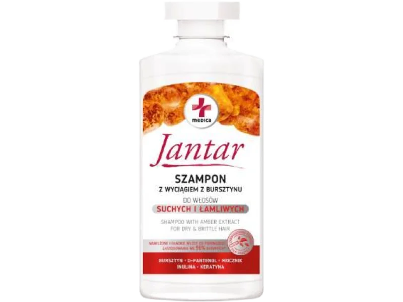 JANTAR MEDICA Nawilżający szampon z wyciągiem z bursztynu do włosów suchych i łamliwych
