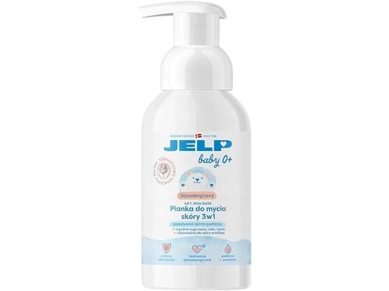 JELP Baby 0+ Hipoalergiczna pianka do mycia skóry 3w1 dla dzieci i niemowląt