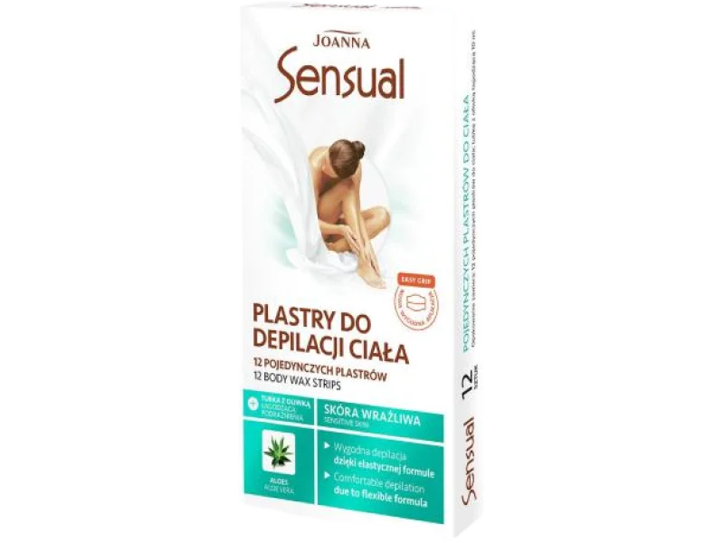JOANNA SENSUAL Plastry do depilacji ciała skóra wrażliwa ALOES