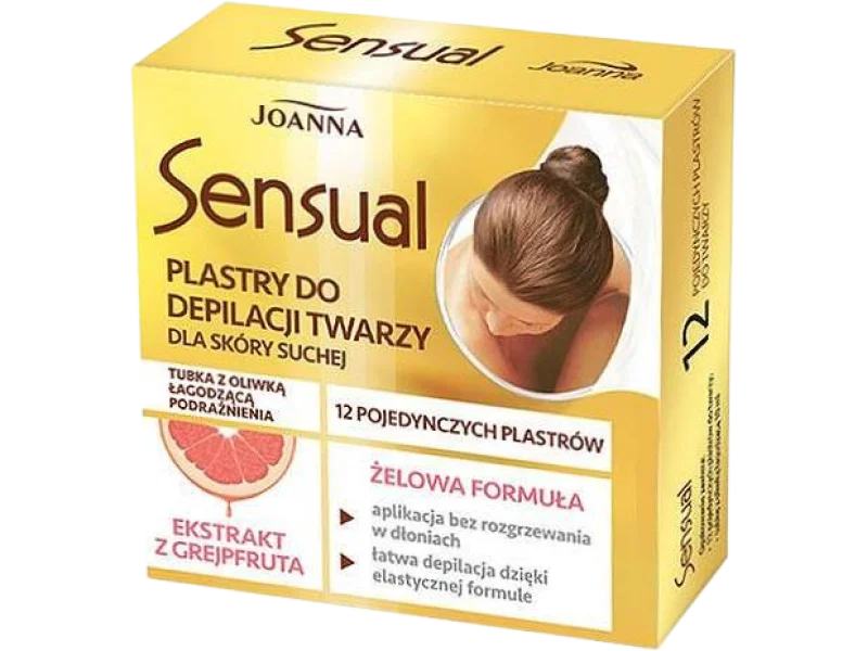JOANNA SENSUAL Plastry żelowe do depilacji twarzy, Grejpfrut