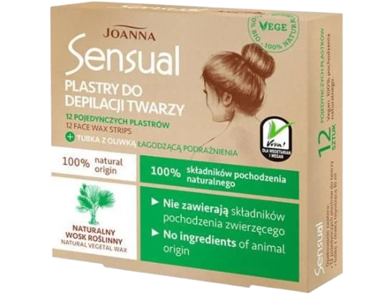 JOANNA SENSUAL Vegan Plastry do depilacji twarzy