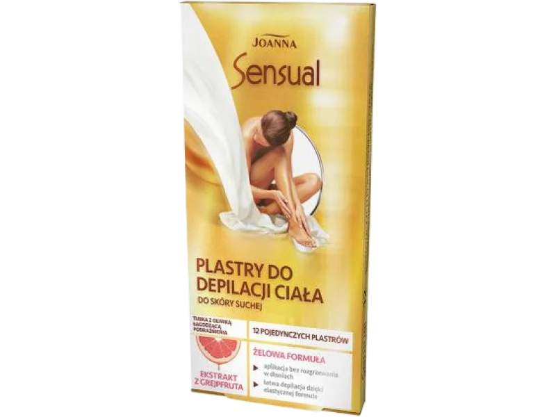 Joanna Sensual Żelowe plastry do depilacji ciała z grejpfrutem do skóry suchej