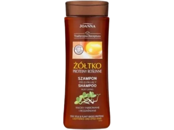 Zdjęcie produktu JOANNA Tradycyjna Receptura Żółtko Proteiny roślinne Szampon pielęgnujący do włosów farbowanych i rozjaśnianych