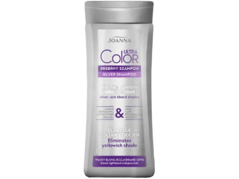 JOANNA Ultra Color Srebrny szampon Srebrne, popielate odcienie blond Włosy blond, rozjaśniane i siwe