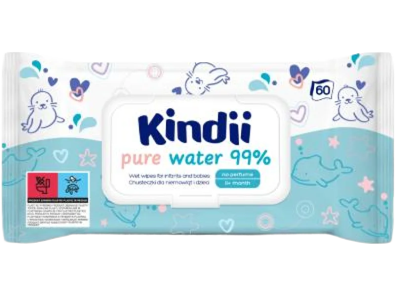 KINDII Pure Water Chusteczki wodne – 99% wody