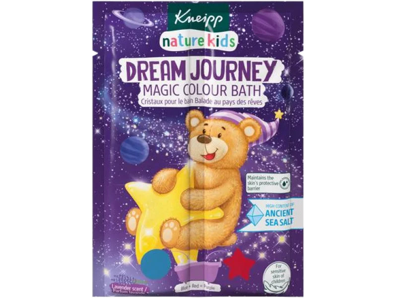 KNEIPP nature kids Magiczna dwukolorowa sól do kąpieli Podróż marzeń Lawenda