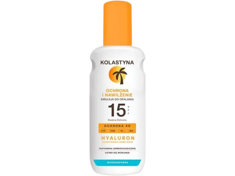 KOLASTYNA Hyaluron Ochrona i Nawilżenie Emulsja do opalania SPF15, SPF15
