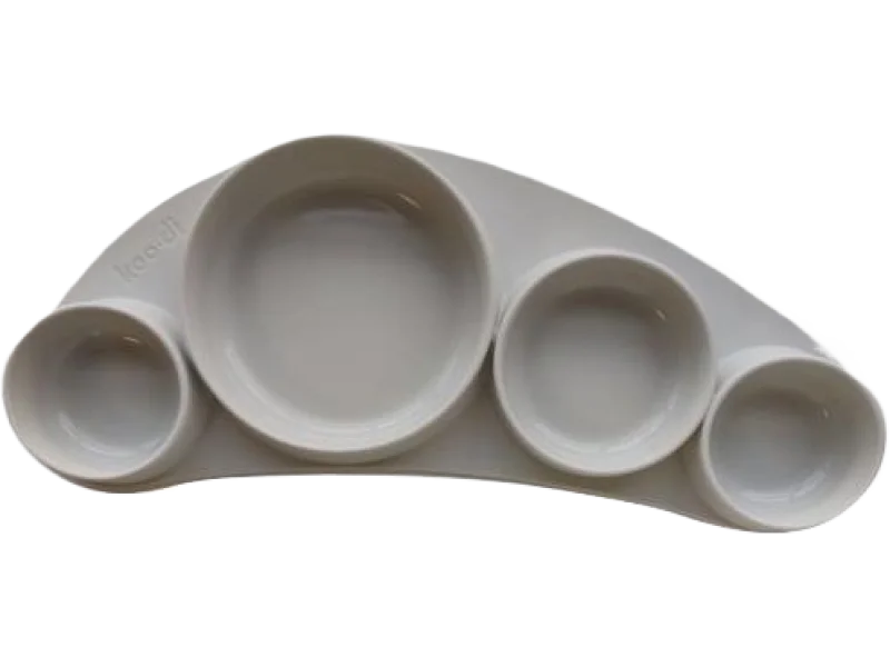 KOO-DI Silikonowy talerz Tiny Tapas Light Grey, sprzęt medyczny