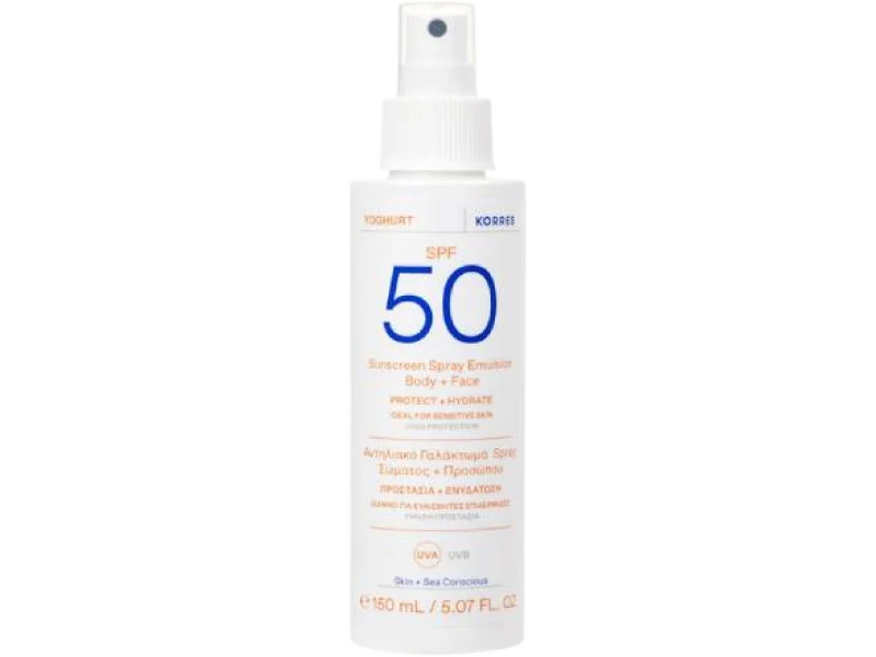 Korres Yoghurt Emulsja ochronna do ciała i twarzy SPF50+, spray