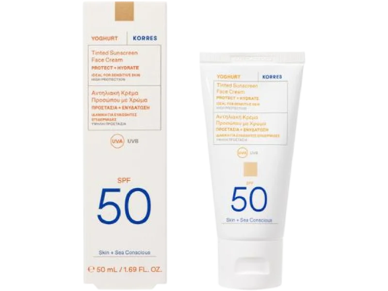 KORRES YOGHURT Koloryzujący krem ochronny do twarzy SPF50