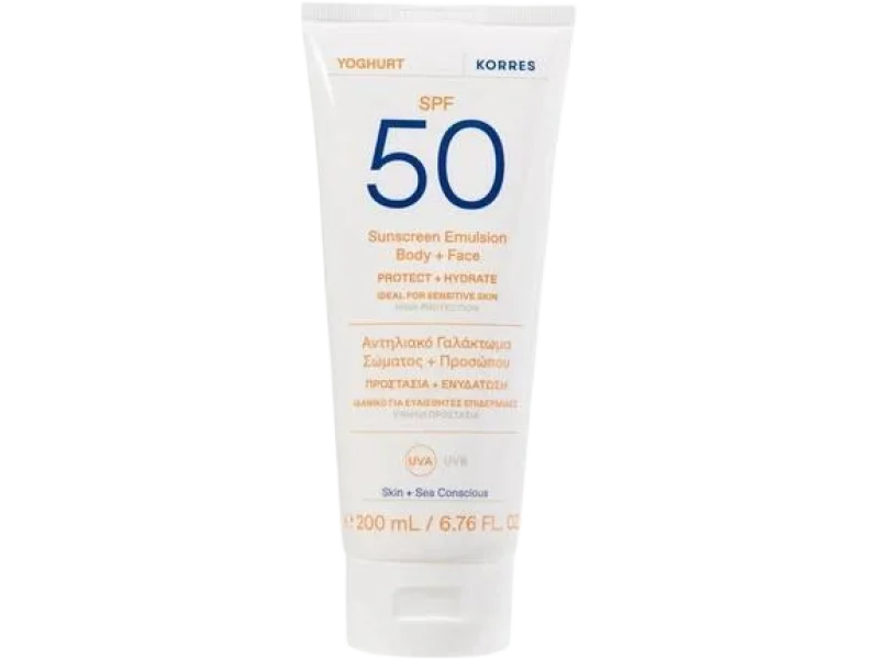 Korres Youghurt Emulsja ochronna do ciała i twarzy SPF50, SPF50