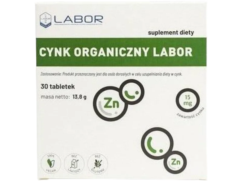 LABOR Cynk organiczny, tabletki, 15 mg