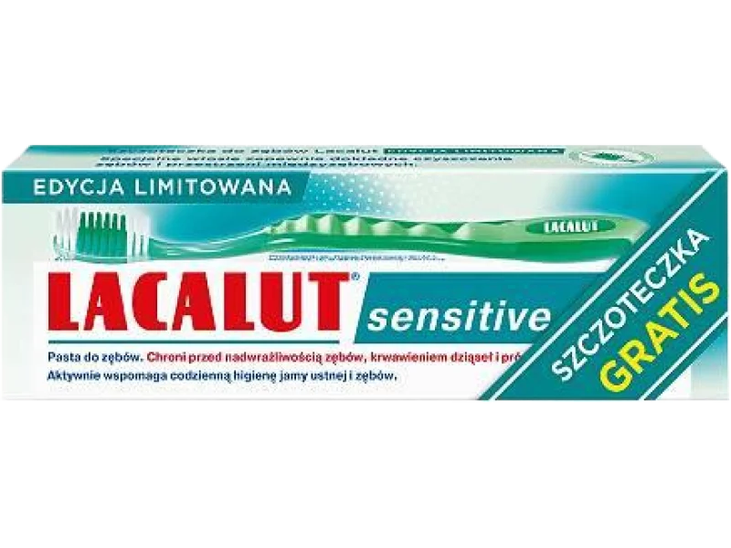 Lacalut Sensitive Pasta do zębów + Szczoteczka miękka zielona