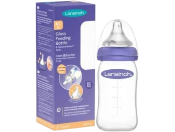 Zdjęcie produktu LANSINOH Szklana butelka do karmienia + smoczek Natural/Wave, sprzęt medyczny