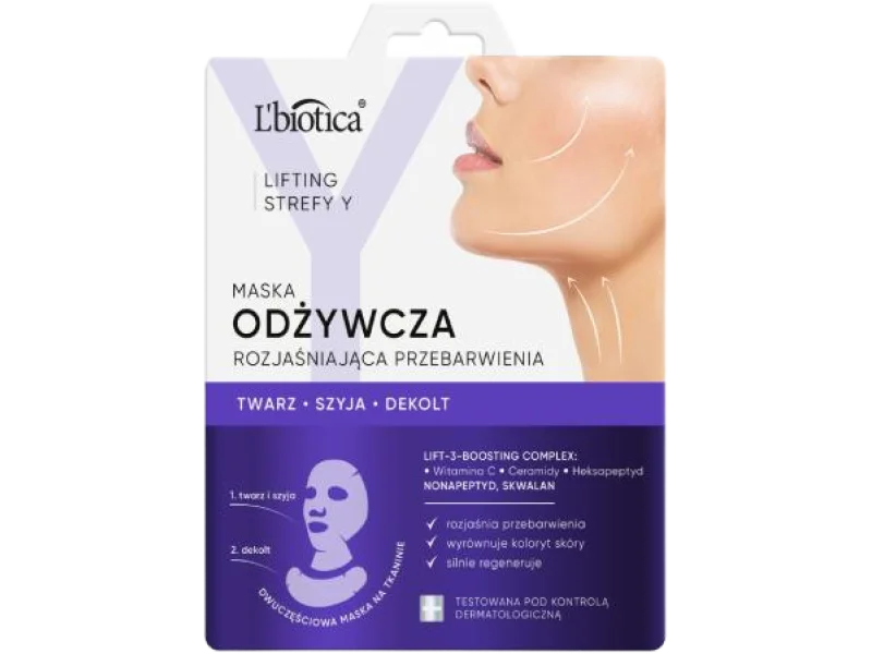 L’BIOTICA Lifting Strefy Y Odżywcza maska do twarzy rozjaśniająca przebarwienia