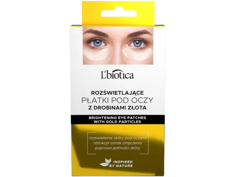 L’BIOTICA Rozświetlające płatki pod oczy z drobinkami złota