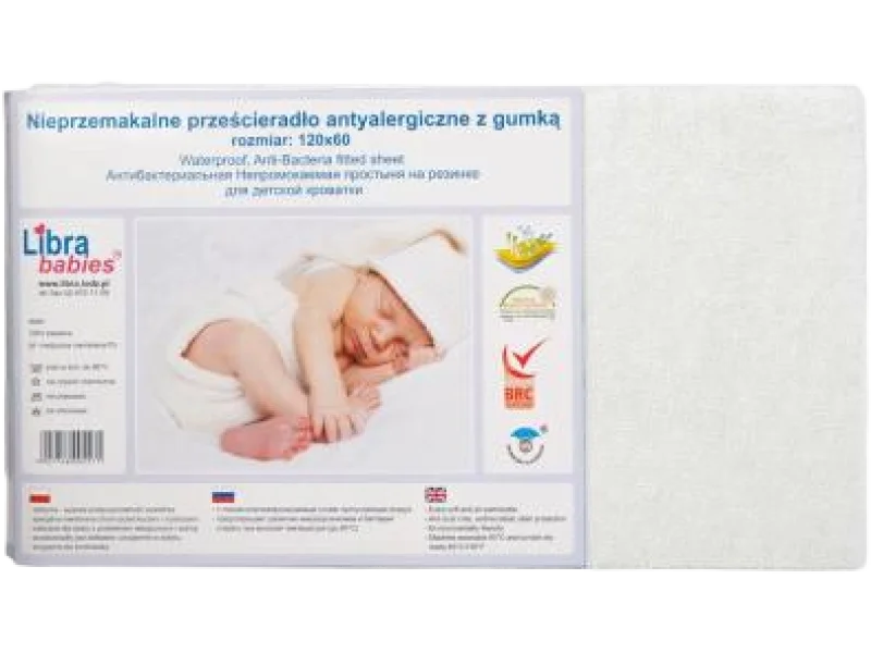 Libra-Babies Prześcieradło nieprzemakalne antyalergiczne z gumką