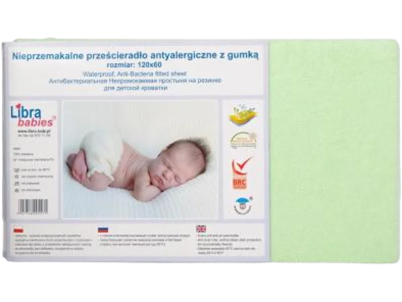 Libra-Babies Prześcieradło nieprzemakalne zielone jabłuszko