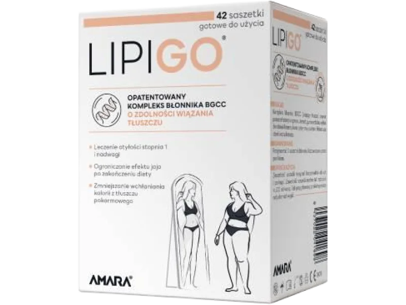 LipiGo, stosowany do kontroli masy ciała, ogranicza efekt jojo, saszetki