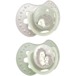 LOVI Smoczek silikonowy dynamiczny 6 – 18m+ Night&Day Hedgehog, smoczki