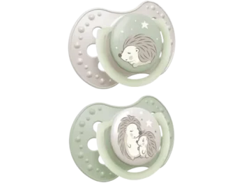 Zdjęcie produktu LOVI Smoczek silikonowy dynamiczny 6 – 18m+ Night&Day Hedgehog, smoczki