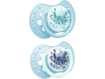LOVI Smoczek silikonowy dynamiczny Tie Dye niebieski