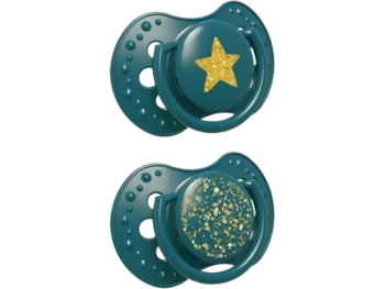 Zdjęcie produktu LOVI Smoczek uspokajający silikonowy Stardust Green, 0-3 m