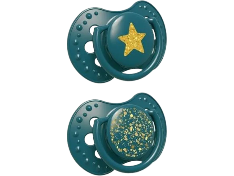 LOVI Smoczek uspokajający silikonowy Stardust Green 3-6m 22/893