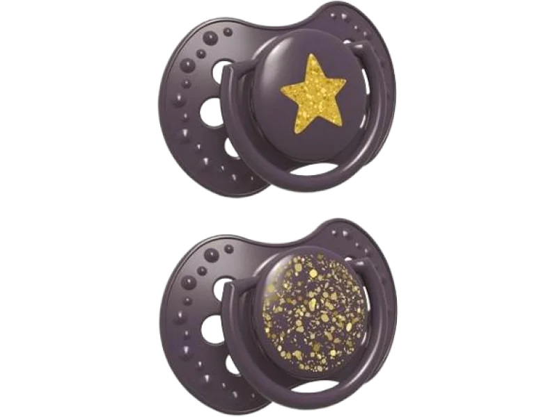LOVI Smoczek uspokajający silikonowy Stardust Violet 18m+ 22/895