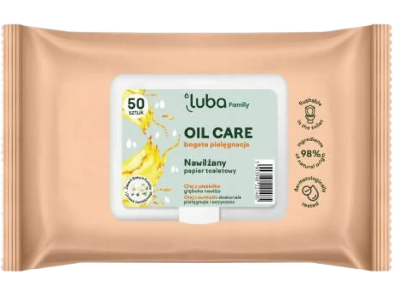 LUBA Family nawilżany papier toaletowy Oil Care, chusteczki