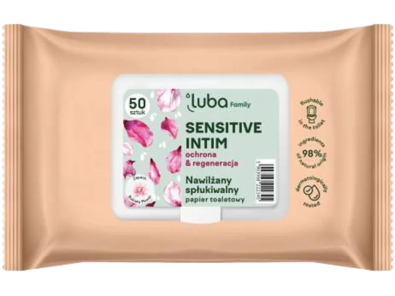 LUBA Family nawilżany papier toaletowy Sensitive Intim, chusteczki
