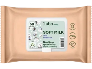 Zdjęcie produktu LUBA Family nawilżany papier toaletowy Soft Milk, chusteczki
