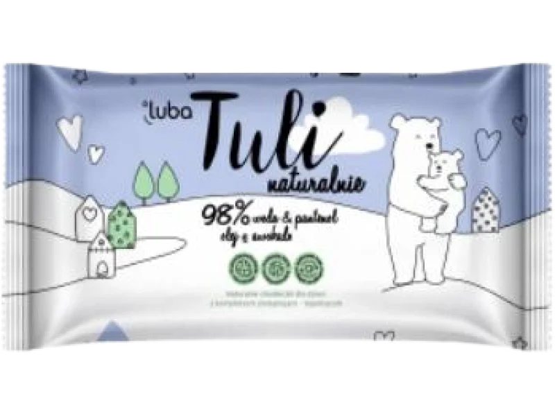 LUBA Tuli Chusteczki nawilżane dla dzieci z wodą, pantenolem i awokado