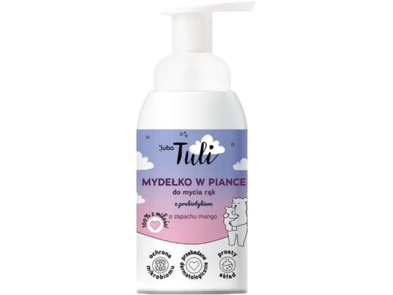 Luba Tuli Mydełko w piance do mycia rąk z prebiotykiem Mango, piana na skórę