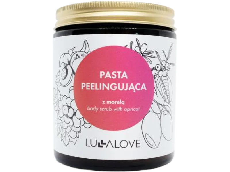 LULLALOVE Rozświetlająca pasta peelingująca do ciała z morelą