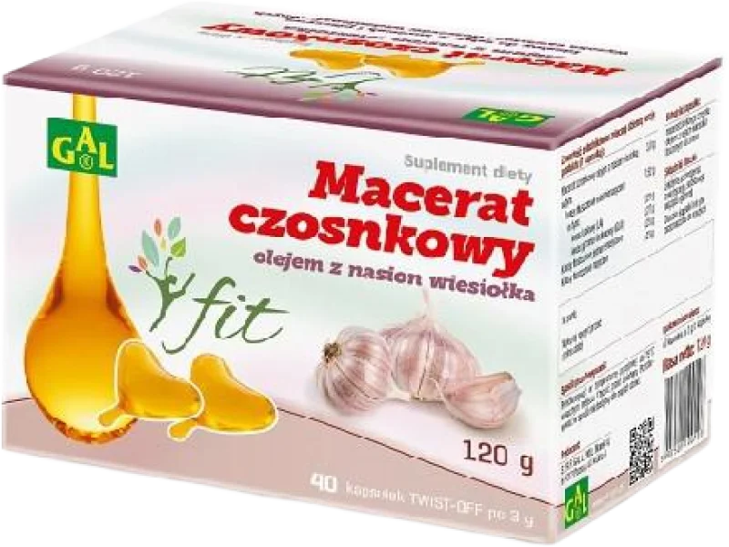 Macerat czosnkowy z olejem z nasion wiesiołka GAL, kapsułki twist-off, 3 g